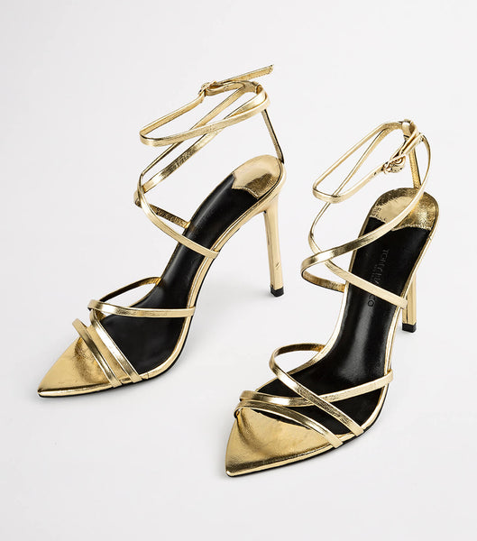 Tacones con tiras Tony Bianco Marcy Gold Foil 10.5cm Doradas | EPEHC79329