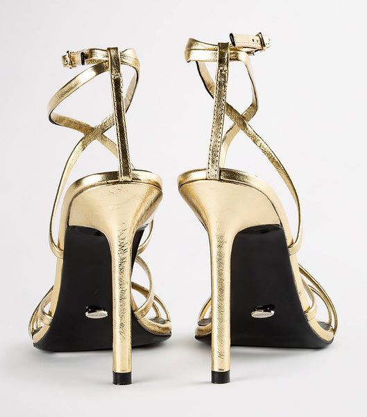 Tacones con tiras Tony Bianco Marcy Gold Foil 10.5cm Doradas | EPEHC79329