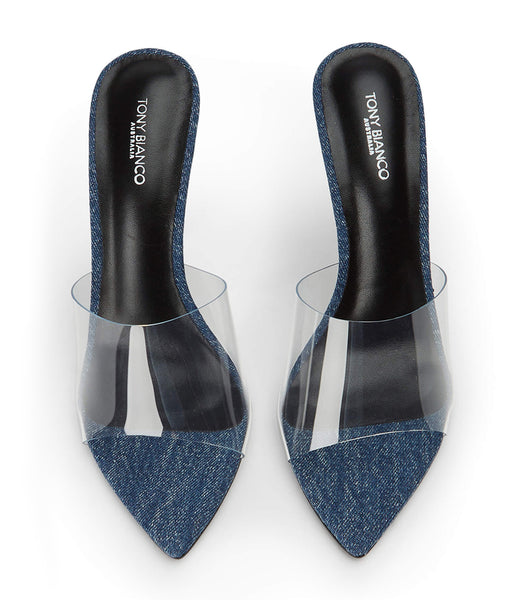 Tacones de aguja Tony Bianco Mylo Clear Vinylite/Blue Denim 10.5cm Azules | PEEAH25688