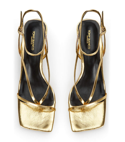 Tacones de evento Tony Bianco Avi Gold Foil 6.5cm Doradas | LPESX69753