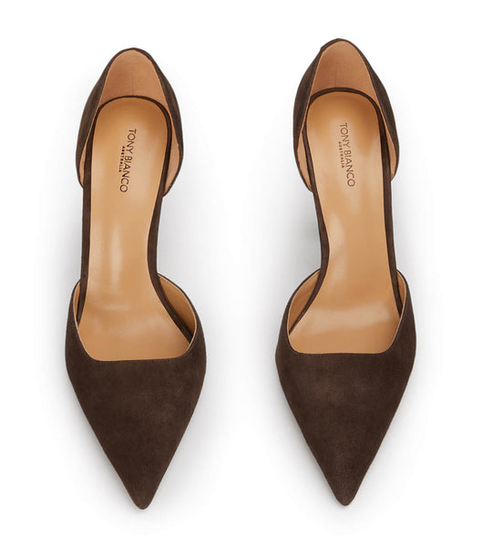 Tacones de evento Tony Bianco Gala Espresso Suede 10cm Chocolate | LPETR52291