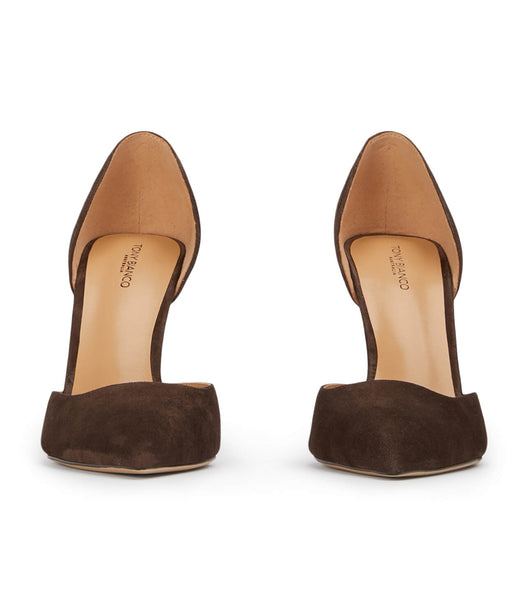 Tacones de evento Tony Bianco Gala Espresso Suede 10cm Chocolate | LPETR52291