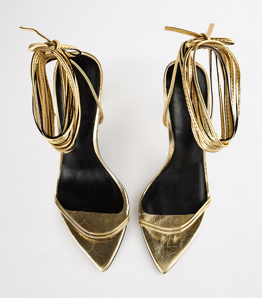 Tacones de evento Tony Bianco Millie Gold Foil 10.5cm Doradas | UPETG60343