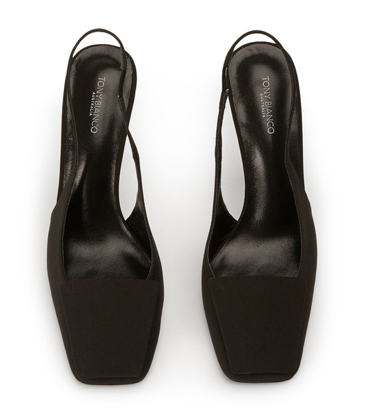 Tacones de evento Tony Bianco Rue Black Crepe 10.5cm Negras | PPEER89899