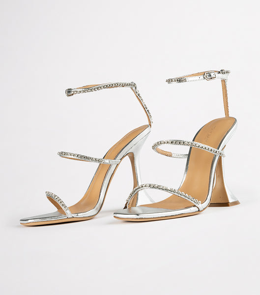 Tacones de evento Tony Bianco Shy Silver Nappa Metallic 10.5cm Plateadas Metal | PEJZR20723