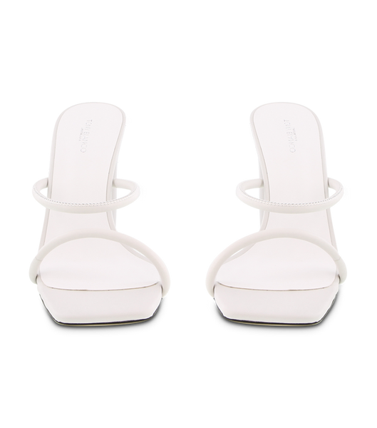 Zapatos Tacon Bloque Tony Bianco Florence White Sheep Nappa 11cm Blancas | PENZX80639