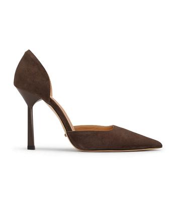 Court Shoes Tony Bianco Gala Espresso Suede 10cm Marrones | PEXBR92497