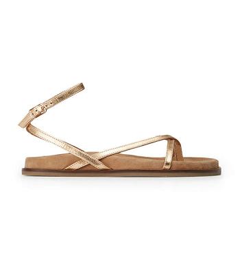 Flat Sandals Tony Bianco Lucie Antique Gold Nappa 1.5cm Doradas | TPEWZ50459