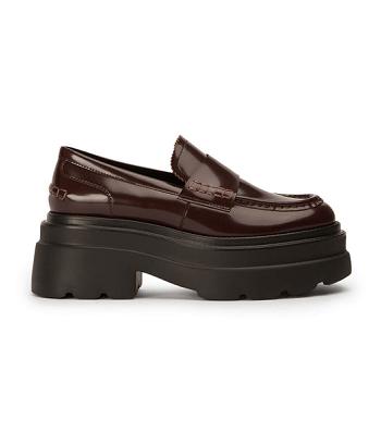 Loafers Tony Bianco Zomp Vino Hi Shine 7.5cm Chocolate | PEJKU61544