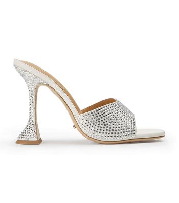 Tacones Brillantes Tony Bianco Serri Ivory Satin 10.5cm Blancas | APEWC86951