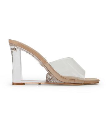 Tacones De Novia Tony Bianco Alessi Clear Vinylite/Skin 10cm Arena | QPEWA85421