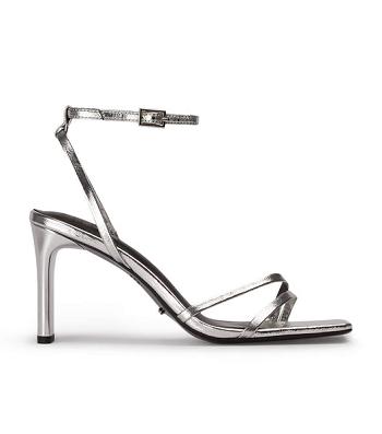 Tacones con tiras Tony Bianco Corso Silver Foil 8.5cm Plateadas | PEZPD51939