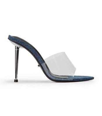 Tacones de evento Tony Bianco Mylo Clear Vinylite/Blue Denim 10.5cm Azules | PEXMI68736