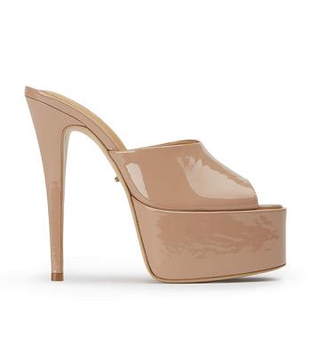 Zapatos Plataforma Tony Bianco Jordyn Coco Patent 15cm Beige | LPETR10048