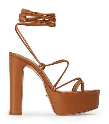 Zapatos Tacon Bloque Tony Bianco Jemma Tan Como 14cm Marrones | UPETG45912